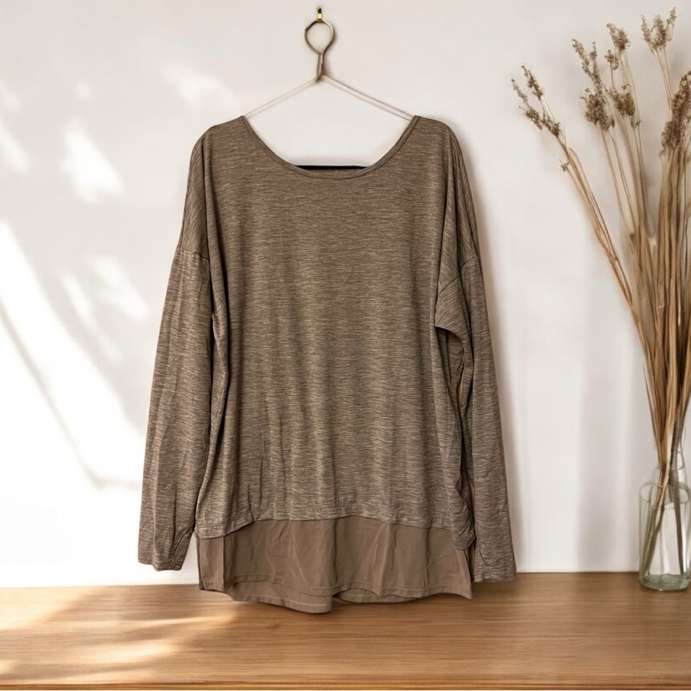 Danskin Now Heather Grey/Taupe Athletic Top